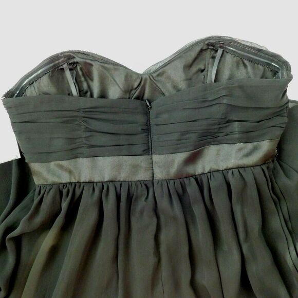 London Style Nights Black Cocktail Dress Strapless Womens 12 Chiffon Flowing NWT - Picture 6 of 12
